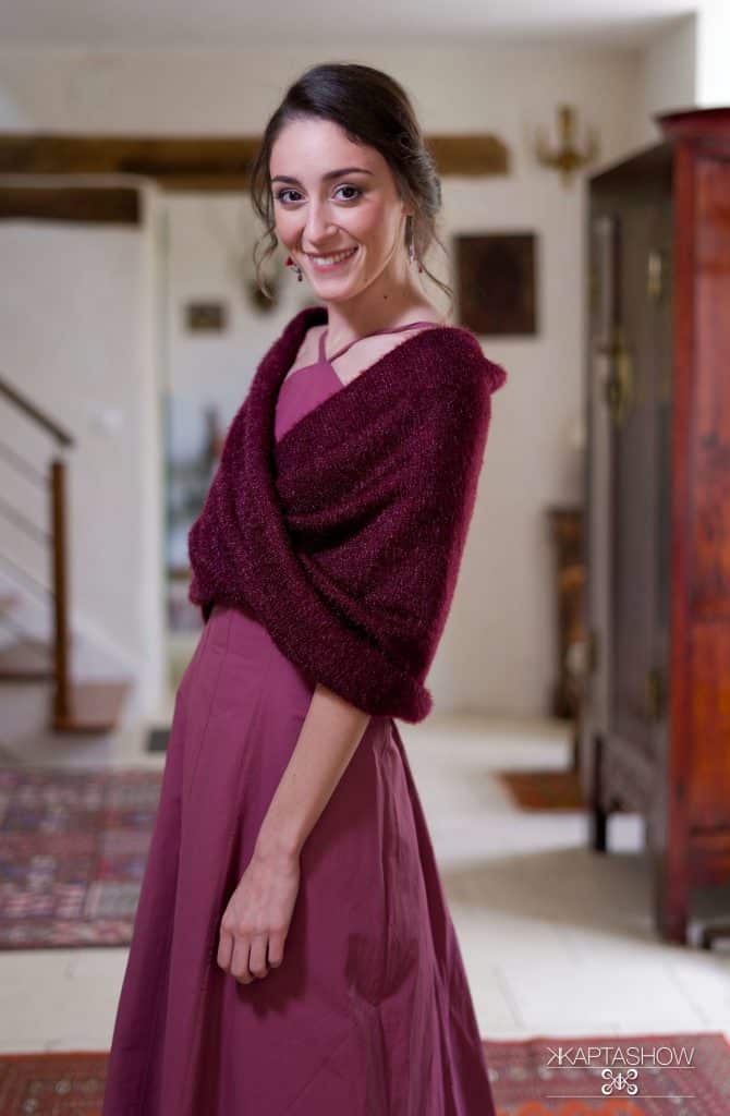 Etole chauffe épaules Miss Anastasia@kaptashow cache épaules en maille brillante pour mariage ou invités