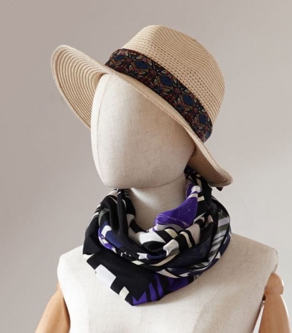 foulard soie femme violet