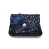 Porte monnaie petite Alice noir coeur-bleu 3 porte monnaie cuir femme bleu & noir coeur