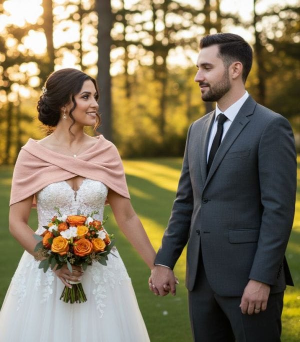 chauffe epaule maille rose doux2 etole mariage rose