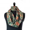 foulard en soie femme fleur kaki