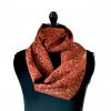 Echarpe ronde Miss sarah fleurs d'automne - ERMSP027 2 Echarpe snood en soie upcyclée fleur d'automne