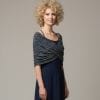 chauffe epaules maille chinée bleu marine invitée Etole mariage invité mi-saison
