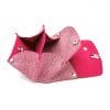 la petite Alice abstrait rose 3 porte monnaie cuir upcyclé rose
