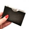 porte cartes cuir upcyclé python