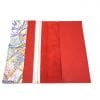 Porte chéquier cuir upcyclé tropical et rouge