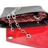 sac à rabat interchangeable amovible en cuir noir et rouge