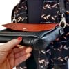 sac à rabat interchangeable amovible en cuir noir et rouge