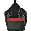 sac à rabat interchangeable amovible en cuir noir et rouge