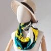 Foulard en soie blanc et vert