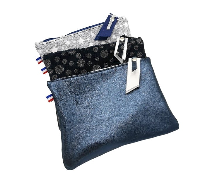 mini-sac pochette en cuir upcyclé