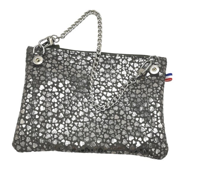 mini-sac pochette en cuir upcyclé