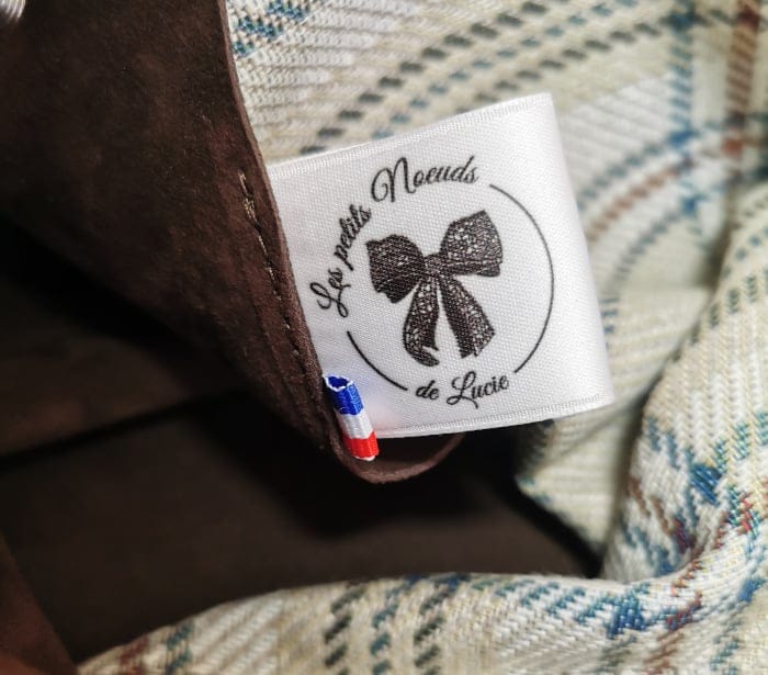 sac cabas Tartan et cuir origami