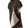 sac cabas Tartan et cuir origami