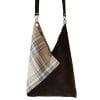 sac cabas Tartan et cuir origami