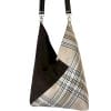 sac cabas Tartan et cuir origami