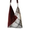 sac cabas Tartan et cuir origami