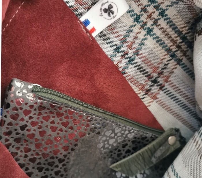 sac cabas Tartan et cuir origami