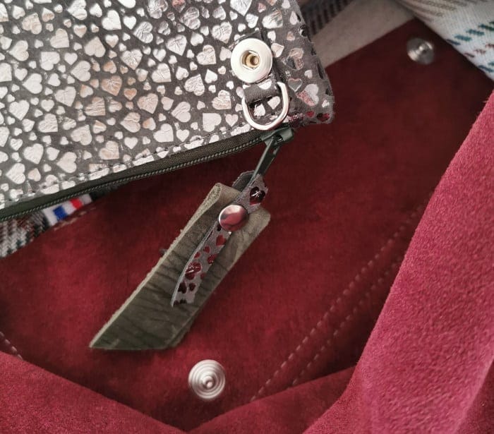 sac cabas Tartan et cuir origami