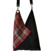 sac cabas Tartan et cuir origami