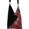 sac cabas Tartan et cuir origami