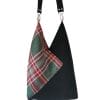 sac cabas Tartan et cuir origami