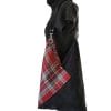sac cabas Tartan et cuir origami