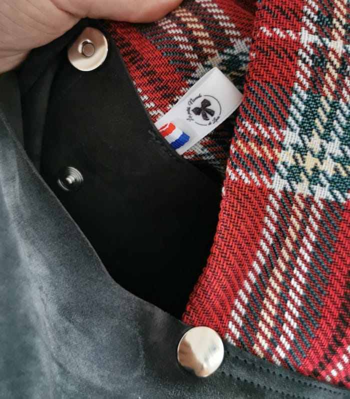 sac cabas Tartan et cuir origami
