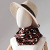 foulard en soie leopard cannelle