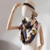 foulard soie upcyclée motif roses