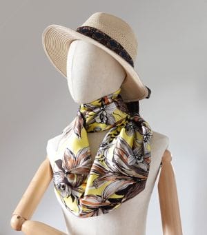 79 foulard soie sans detour 3 foulard soie fleurie jaune
