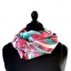 foulard en soie upcyclée abstrait rose