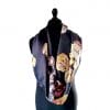 snood en soie upcyclée motif roses