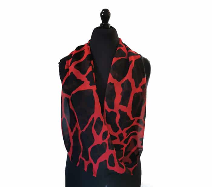 snood en soie motif girafe