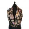 foulard en soie upcyclée paon kaki