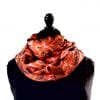 Echarpe Miss Sarah Petunia ERMSHC-094 2 foulard en soie upcyclée rouge fleurie
