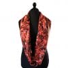 Echarpe Miss Sarah Petunia ERMSHC-094 3 foulard en soie upcyclée rouge fleurie