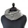 Echarpe Miss Sarah Pied de poule noir ERMSHC-055 2 snood en soie motif pied de poule