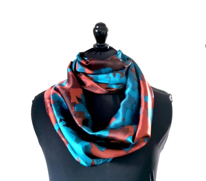 snood en soie camouflage