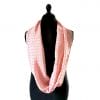 Echarpe Miss Sarah dans les roses ERMSP-068 3 snood en soie upcyclée motif geometriques rose