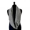 Echarpe Miss Sarah pied de poule noir ERMSHC-055 3 snood en soie motif pied de poule