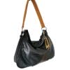Mlle enjouée cerf noir croco-velours moutarde 7 sac hobo cuir croco noir moutarde