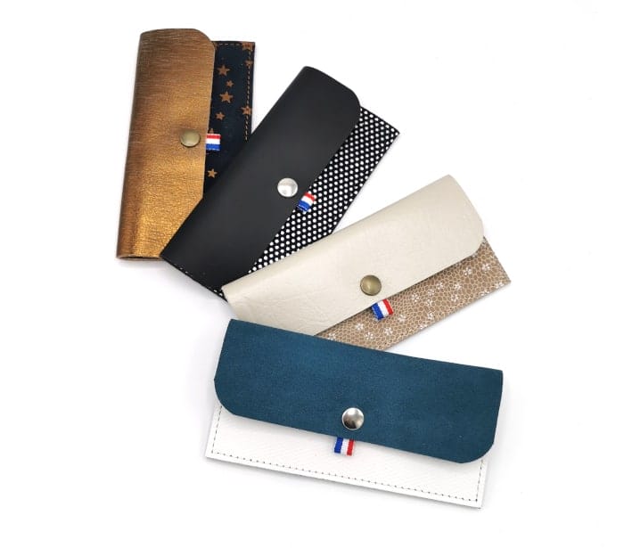 pochette porte-monnaie en cuir upcyclé