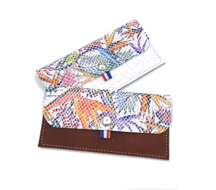 pochette porte-monnaie en cuir upcyclé