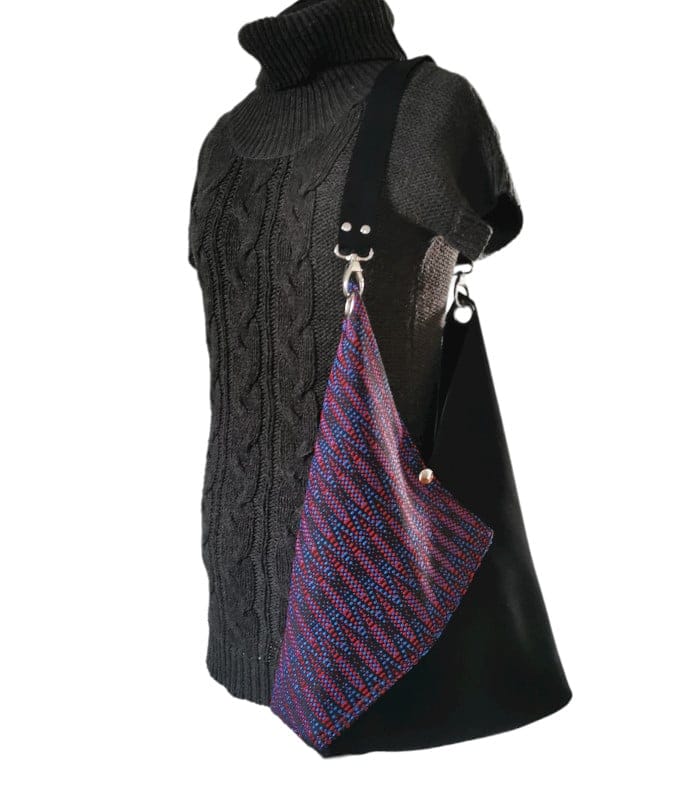 sac origami JACQUARD GEOMETRIQUE 1 sac cabas jacquard et cuir origami