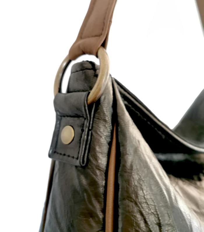 Sac Mlle Enjouée chevre froissé noir SME-003 8 Sac hobo cuir froissé noir