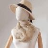 foulard soie mousseline beige etoiles