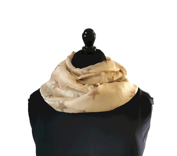 foulard soie grandes étoiles creme