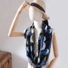 foulard en soie bleu - parachute