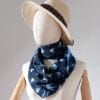 092 foulard soie Erable bleu ERMSP Foulard en soie erable bleu